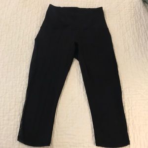 Lululemon Black Mesh Cropped Leggings